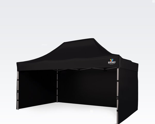 Nožničasti šator 3x4,5 m ALU, također za motosport - sa 3 zida - Crno