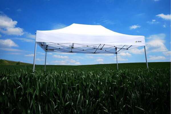 Aluminijski promo šator 4x4 m ALU EXCLUSIVE – 3 stjene, HEX 45 mm - sa 3 zida - Bijela