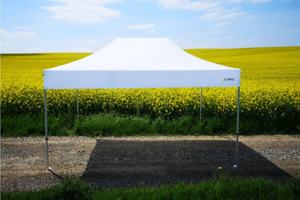 Aluminijski promo šator 4x4 m ALU EXCLUSIVE – 3 stjene, HEX 45 mm - sa 3 zida - Bijela
