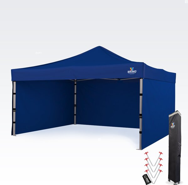 Aluminijski promo šator 4x4 m ALU EXCLUSIVE – 3 stjene, HEX 45 mm - sa 3 zida - Plava