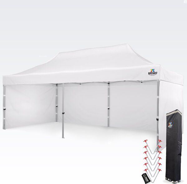 Aluminijski nožničasti šator 4x8 m za motosport i depo - sa 3 zida - Bijela
