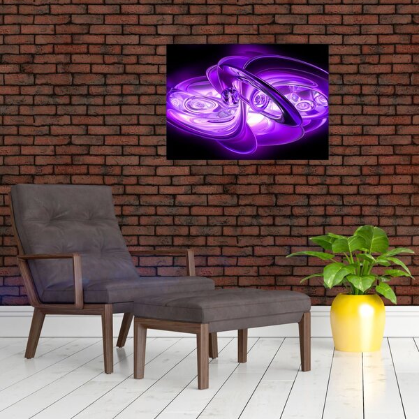 Staklena slika ljubičastih fraktala (70x50 cm)
