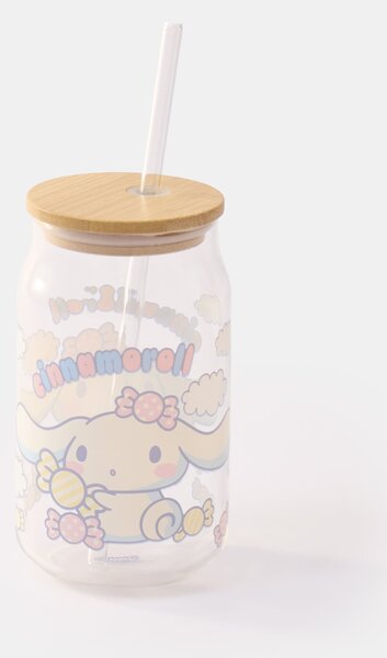 Sinsay - Staklena šalica s bambusovim poklopcem i slamkom Cinnamoroll