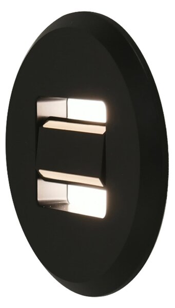 MEGAMAN Tina LED ugradbena svjetiljka, crna, Ø 9 cm, rotirajuća, Crno, Dnevni boravak/blagovaonica, Plastika