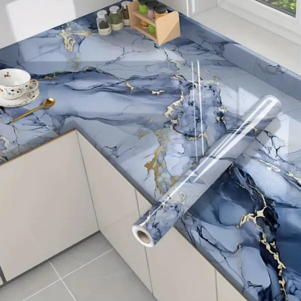 Blue Marble - Premium samoljepljiva tapeta za kuhinju i namještaj
