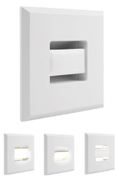 MEGAMAN Tina LED ugradbena svjetiljka, bijela, duljina 9 cm, rotirajuća, Bijela, Dnevni boravak/blagovaonica, Plastika