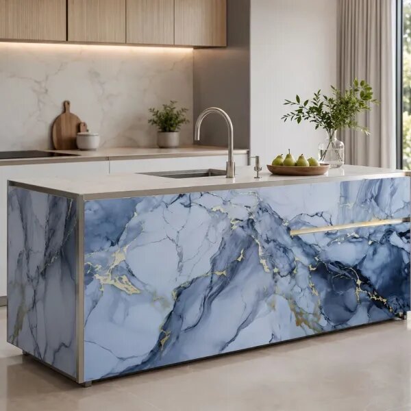 Blue Marble - Premium samoljepljiva tapeta za kuhinju i namještaj