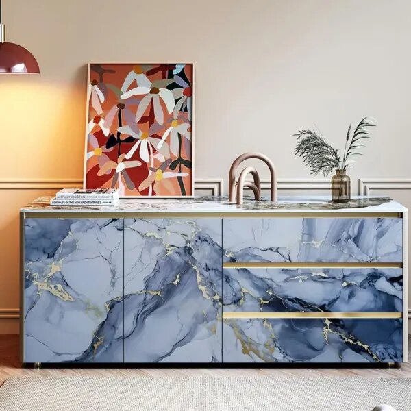 Blue Marble - Premium samoljepljiva tapeta za kuhinju i namještaj