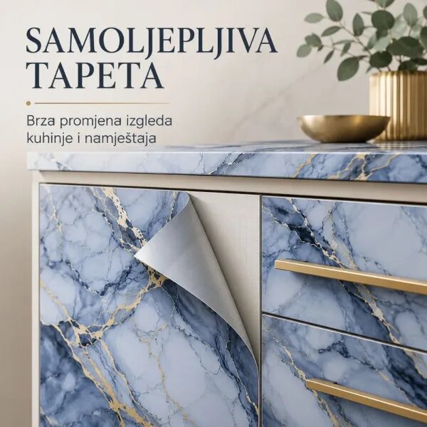 Blue Marble - Premium samoljepljiva tapeta za kuhinju i namještaj