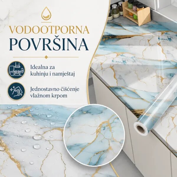 Ocean Marble - Premium samoljepljiva tapeta za kuhinju i namještaj