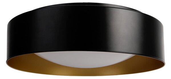 MEGAMAN Renzo XChange LED stropna svjetiljka, crna/zlatna, CCT, IP44, Crno, kupaonica, Aluminij