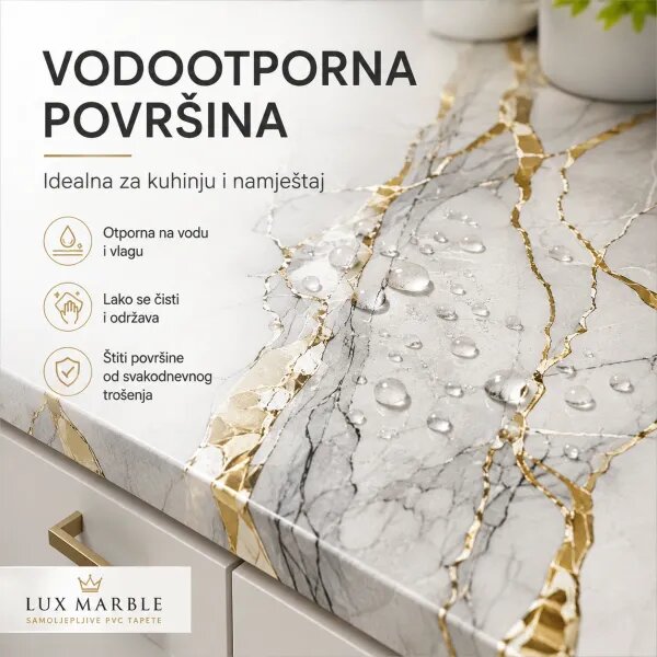 Lux Marble - Premium samoljepljiva tapeta za kuhinju i namještaj