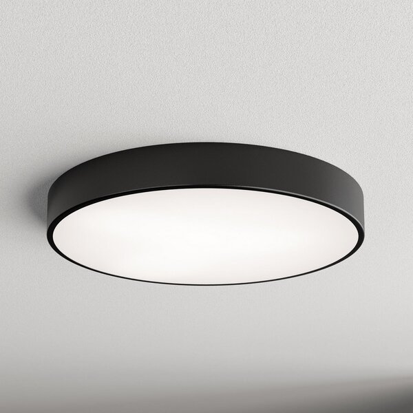 TEMAR LIGHTING Stropna svjetiljka Cleo 600, crna, senzor, IP20, Ø 60 cm, metalna, Crno, Dnevni boravak/blagovaonica, Metal