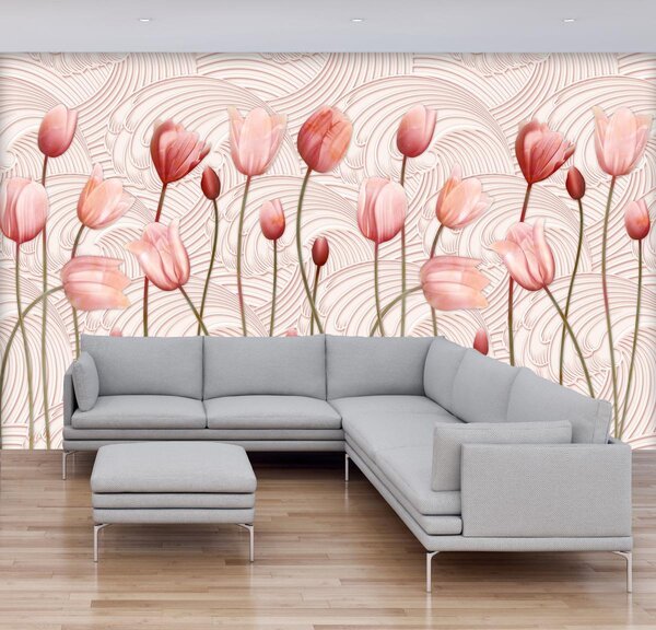 Foto tapeta - Ružičasti tulipani (147x102 cm)