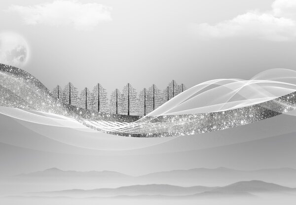 Foto tapeta - Srebrni pejzaž (147x102 cm)