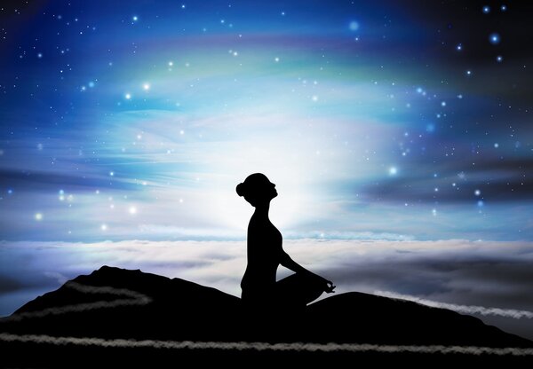 Foto tapeta - Žena koja meditira (147x102 cm)