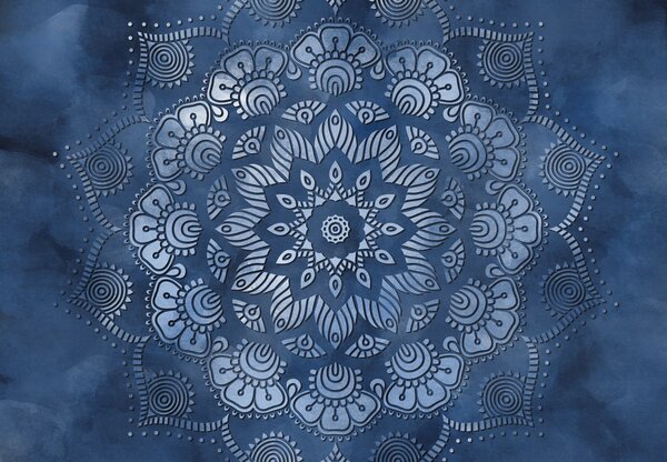 Foto tapeta - Plava mandala (147x102 cm)