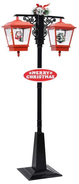 VidaXL Ulična svjetiljka s Djedom Mrazom crno-crvena 81x40x188 cm PVC