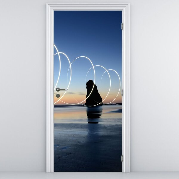 Foto tapeta za vrata - Plaža u zalasku sunca (95x205cm)