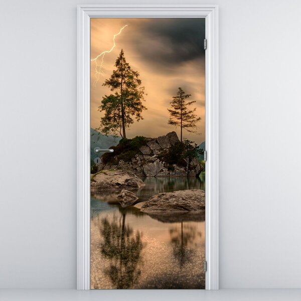 Foto tapeta za vrata - Jezero u planinama (95x205cm)