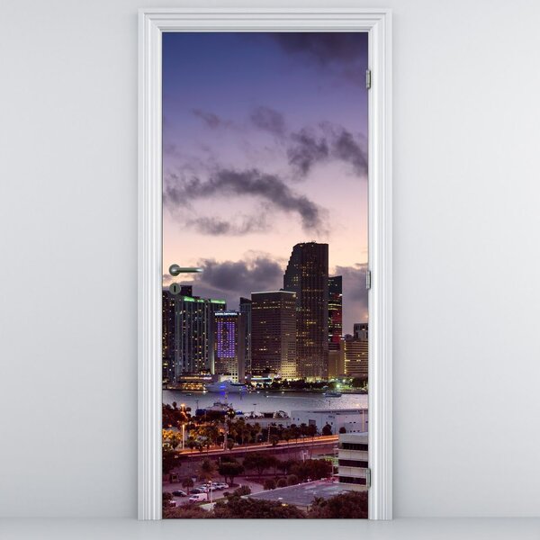 Foto tapeta za vrata - Metropola s neboderima (95x205cm)