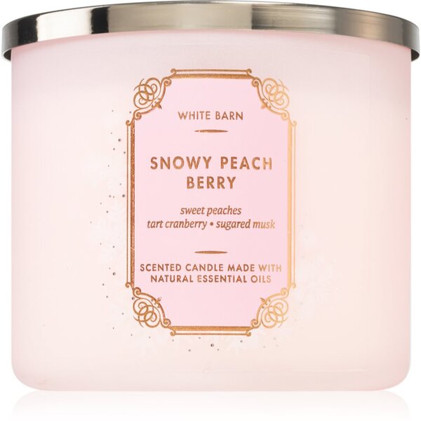 Bath & Body Works Snowy Peach Berry mirisna svijeća 411 g