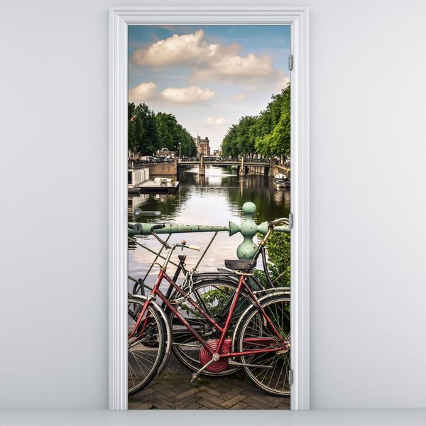 Foto tapeta za vrata - Bicikle u gradu (95x205cm)