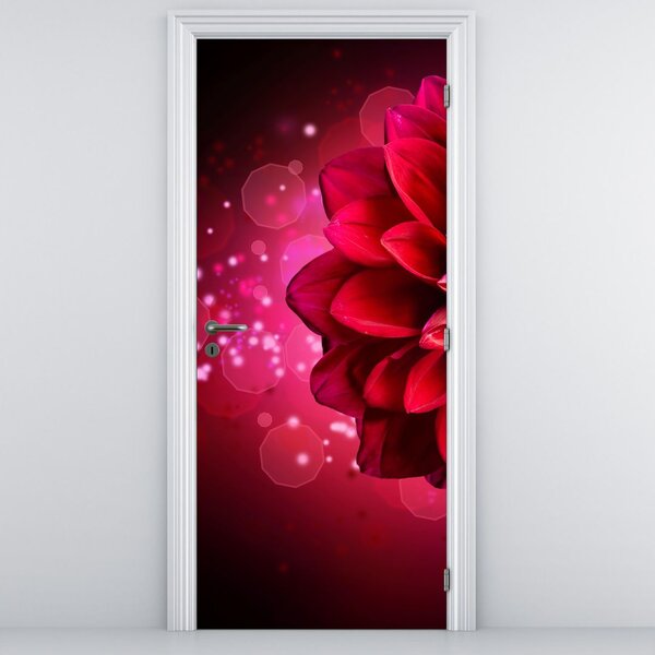 Foto tapeta za vrata - Crveni cvijet (95x205cm)