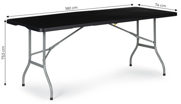 Vrtni ugostiteljski stol sklopivi 180 cm - crni