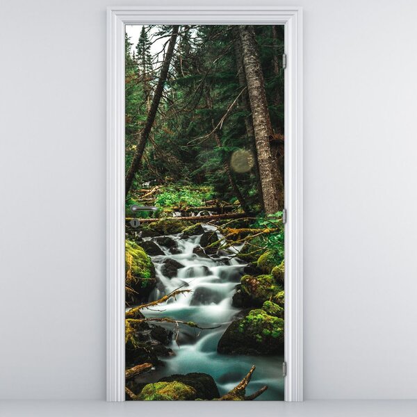 Foto tapeta za vrata - Potok u šumi (95x205cm)
