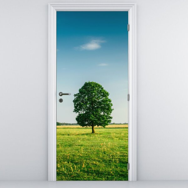 Foto tapeta za vrata - Drvo na livadi (95x205cm)