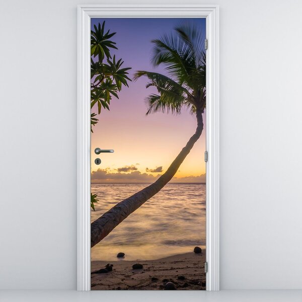 Foto tapeta za vrata - Palma na plaži (95x205cm)