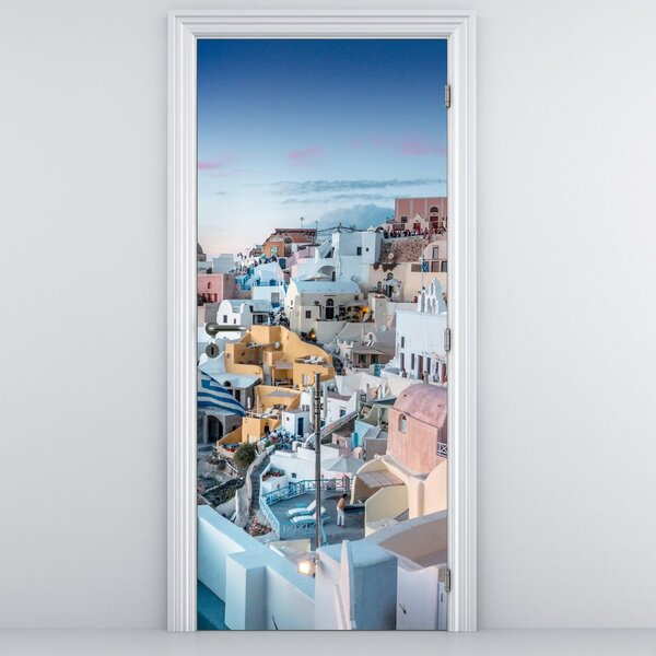 Foto tapeta za vrata - Sumrak na Santoriniju (95x205cm)