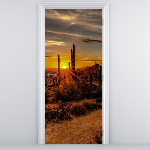 Foto tapeta za vrata - Kraj dana u pustinji Arizone (95x205cm)