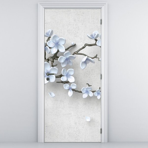Foto tapeta za vrata - Plavo cvijeće (95x205cm)