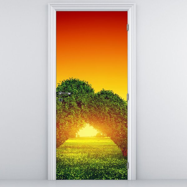 Foto tapeta za vrata - Srce u krošnjama drveća (95x205cm)