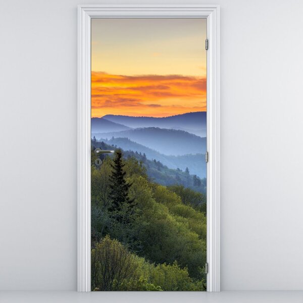 Foto tapeta za vrata - Crveno nebo u planinama (95x205cm)