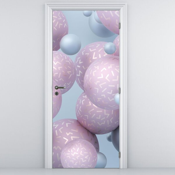 Foto tapeta za vrata - Pastelne kugle (95x205cm)