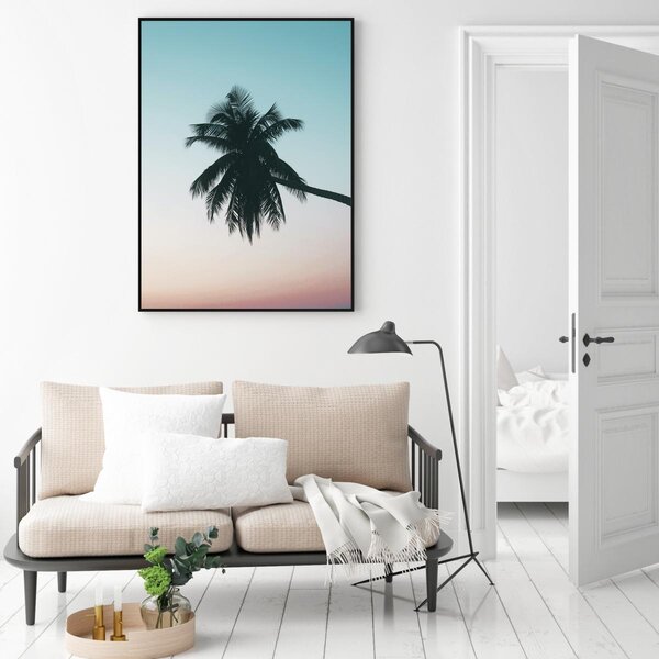 Plakat - Palma na zalasku sunca (A4)