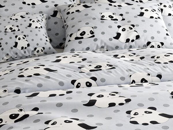 Posteljina od mikrovlakana PANDA siva Dimenzije posteljine: 70 x 80 cm | 140 x 200 cm