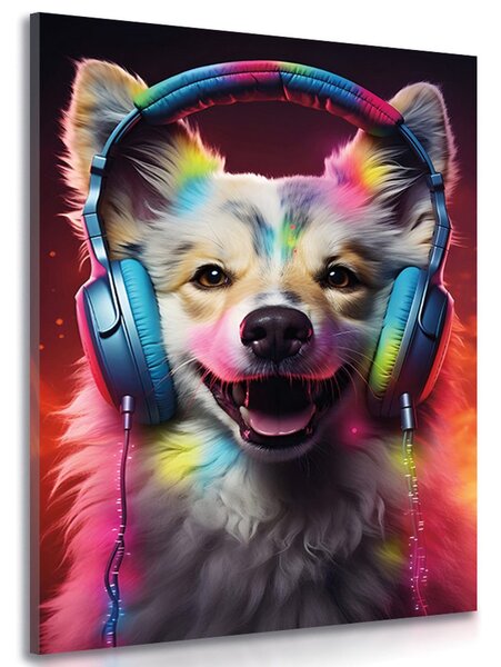 Slika pas sa slušalicama