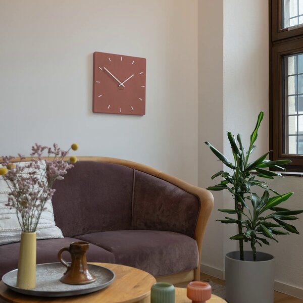 Zidni sat Luxhora Pura Square Red 11 boja kazaljki