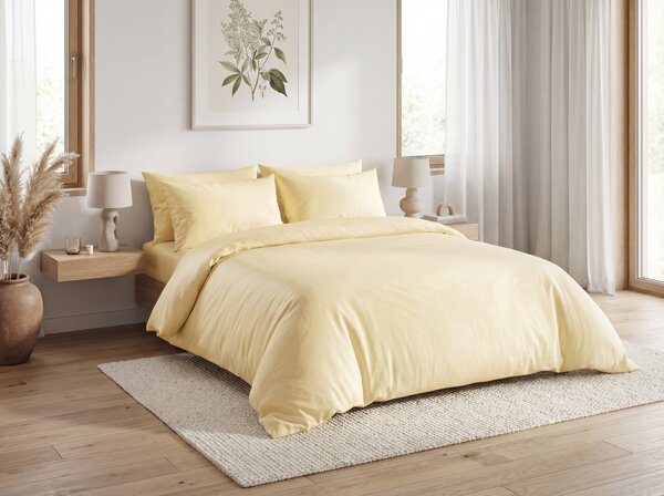 Pamučna posteljina CALMORA svjetlo žuta Dimenzije posteljine: 2 kom 70 x 90 cm | 160 x 220 cm