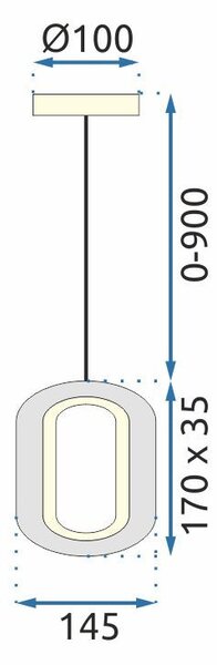 Viseća Kristalna Lampa LED G114-1CP Złota