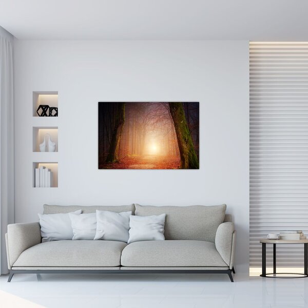 Slika jesenske šume u magli (90x60 cm)