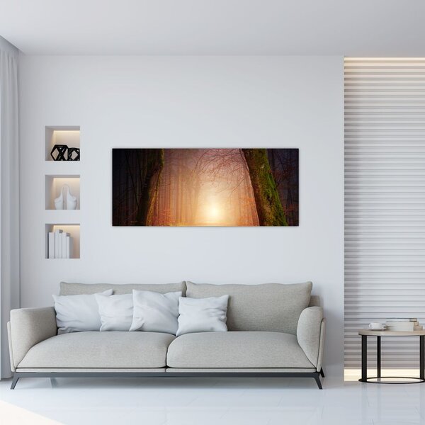 Slika jesenske šume u magli (120x50 cm)