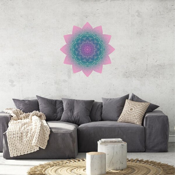 Zidne naljepnice - Mandala ružičasto-plava