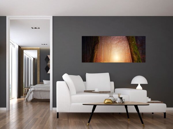 Slika jesenske šume u magli (120x50 cm)