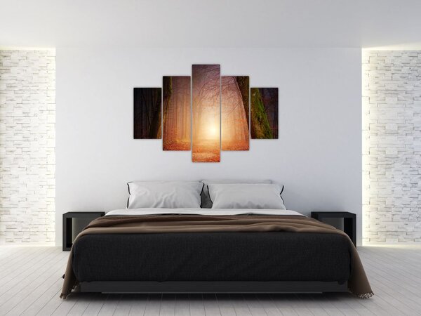 Slika jesenske šume u magli (150x105 cm)
