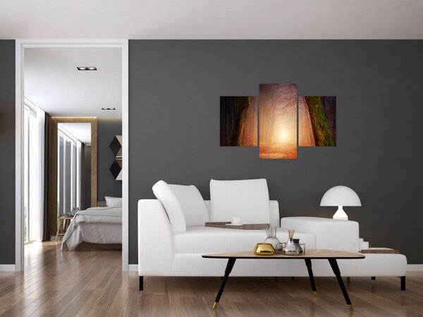 Slika jesenske šume u magli (90x60 cm)